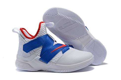 Nike Zoom Lebron Soldier XII 12 White Blue Red AO4053-104