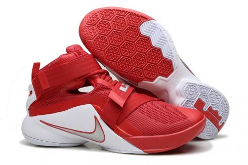 Nike Lebron Soldier IX 9 TB EP Jamens OSU Home Men Basketball Shoes Red White Silver 749500-601