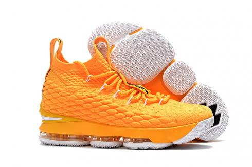 Nike Zoom Lebron XV 15 Basketball Youth Shoes Yellow White