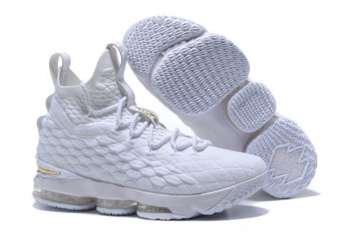 Nike Zoom Lebron XV 15 Men Basketball Shoes White Gold