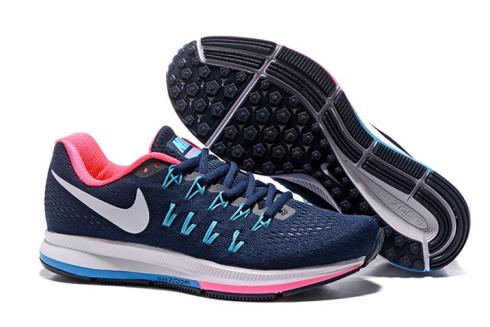 Nike WMNS Air Zoom Pegasus 33 Women Running Sneakers Shoes Blue Silver Pink 834316-416