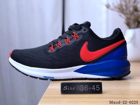 Nike Air Zoom Structure 22 Black Univerdity Red Royal Blue White Running Shoes