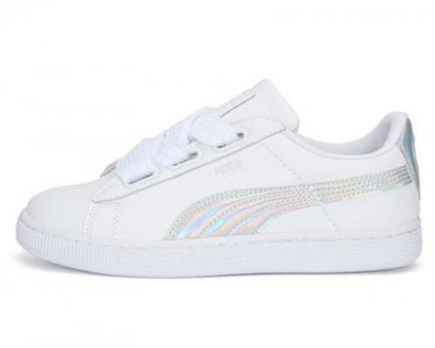 Puma Basket Heart Womens White Sneaker Shoes 363626-02