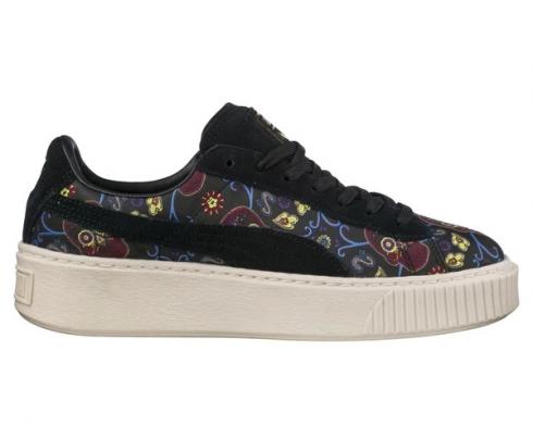Puma Basket Platform Womens Day Of The Dead Casual Shoes 364810-01