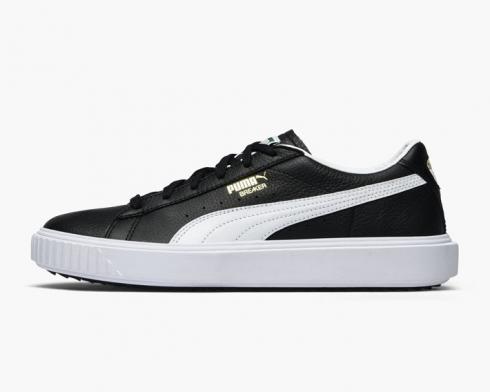 Puma Breaker Black White Leather Mens Casual Shoes 366078-01