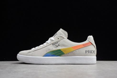 Puma Clyde Pride Rainbow White Grey Mens Casual Shoes 365925-01