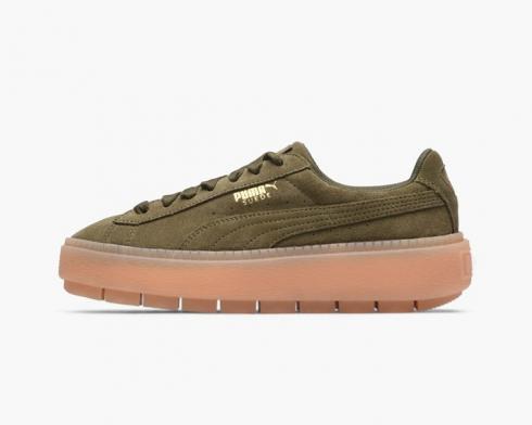 Puma Suede Platform Trace Green Wmns Olive Night Womens Shoes 365830-03