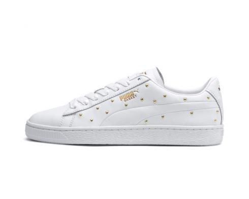 Sneakers Puma Wmns Basket Studs White Womens Shoes 369298-01