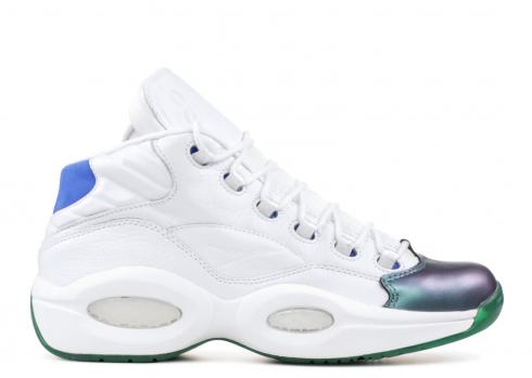 Reebok Question Mid Currensy Jet Life Blue White Vital Green Stem CN3671