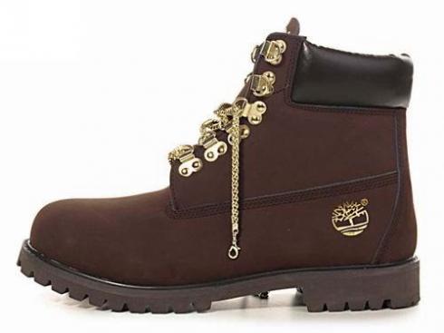 Brown Timberland Gold Chain Boots Womens