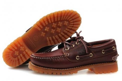 Burgundy Timberland Heritage 3-eye Classic Lug Shoes Mens
