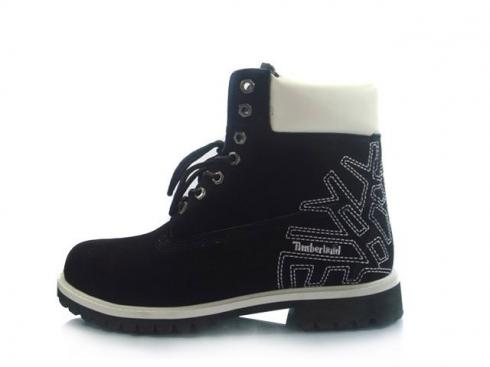 Mens Timberland Custom 6 Inch Boots Black White
