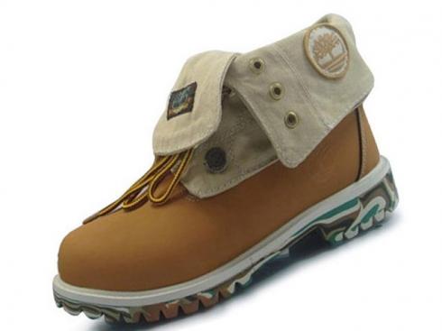 Mens Timberland Roll-top Boots Wheat White Grey