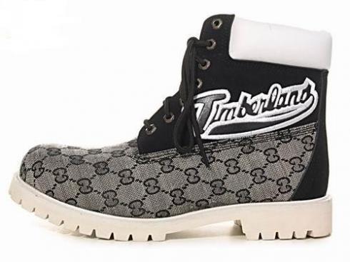 Timberland Custom Varsity Boots Mens Black White