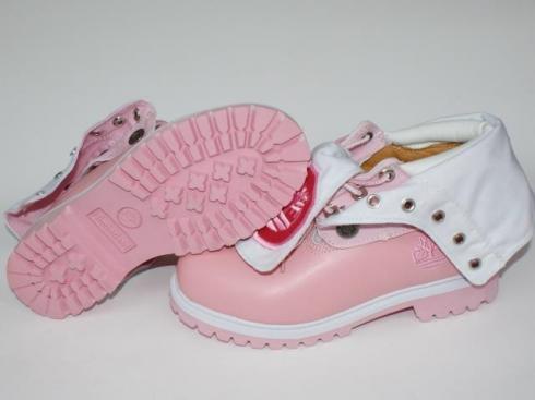 Timberland Roll-top Boots Pink White Womens