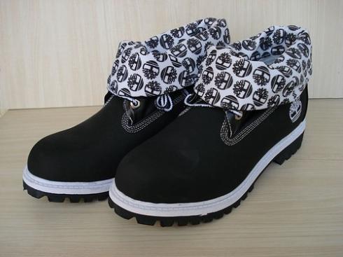 Timberland Roll Top Boots For Women Black White