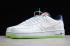 2020 Nike Air Force 1 Low Outside The Lines White Racer Blue Aurora Green CV2421 100
