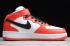 2019 Nike Air Force 1 Mid 07 White Red Black 804609 160