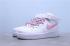 Wmns Nike Air Force 1'07 Mid Pink Silver Reflective Light Running Shoes 366731-911