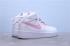 Wmns Nike Air Force 1'07 Mid Pink Silver Reflective Light Running Shoes 366731-911