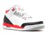 Air Jordan 3 Retro Gs Fire Red 2013 White Black Silver 398614-120