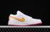 Air Jordan 1 Low GS White Pink Yellow Shoes CU4610-100