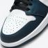 Air Jordan 1 Mid Dark Teal White Black Shoes 554724-411