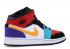 Air Jordan 1 Mid Gs Multi-color White Black University Red 554725-125