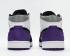 Air Jordan 1 Mid Purple Black White Suede Heels Kids Shoes 852542-105