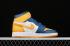 Air Jordan 1 Mid White White Yellow North Blue Shoes CZ6909-100