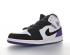 Air Jordan 1 Retro Mid Purple White Black Basketball Shoes 552542-105