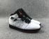 Air Jordan 1 Retro Mid White Black Red Mens Basketball Shoes 555369-101