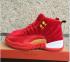 Nike Air Jordan XII 12 red gold white Basketball Shoes