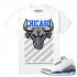 Match Jordan 3 True Blue OG Chicago OG Bull White T shirt