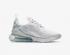 Nike Air Max 270 GS White Metallic Silver Blue Running Shoes 943345-103