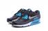 Nike Air Max 90 Leather Black Blue Lagoon Running Shoes 652980-004