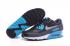 Nike Air Max 90 Leather Black Blue Lagoon Running Shoes 652980-004