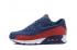 Nike Air Max 90 Woven Men Training Running Shoes Navy Blue Red White 833129-007
