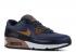 Nike Air Max 90 Premium Thunder Blue Brown Ale Dark Obsidian 700155-404