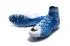 Nike Hypervenom Phantom III FG high help white deep blue Men football shoes