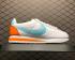 Nike Classic Cortez White Blue Orange Womens Running Shoes 605614-104