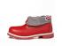 Mens Timberland Roll Top Boots Red Grey