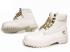 Womens White Timberland Gold Chain Boots