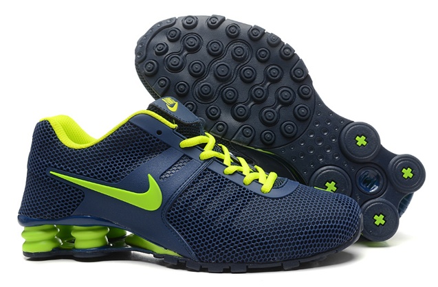 Nike Shox Current 807 Net Men Shoes Dark Blue Flu Green - Febshoe
