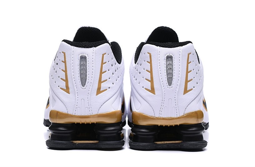 nike shox white and gold