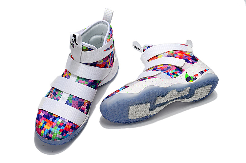 Nike Zoom Lebron Soldiers XI 11 white rainbow Men Basketball Shoes