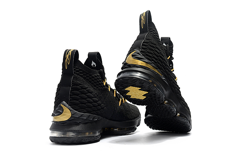 lebron 15 shoes black and gold